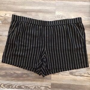 Sonoma Black Chevron Pull On Mid Rise Linen Blend Shorts 4X NWT